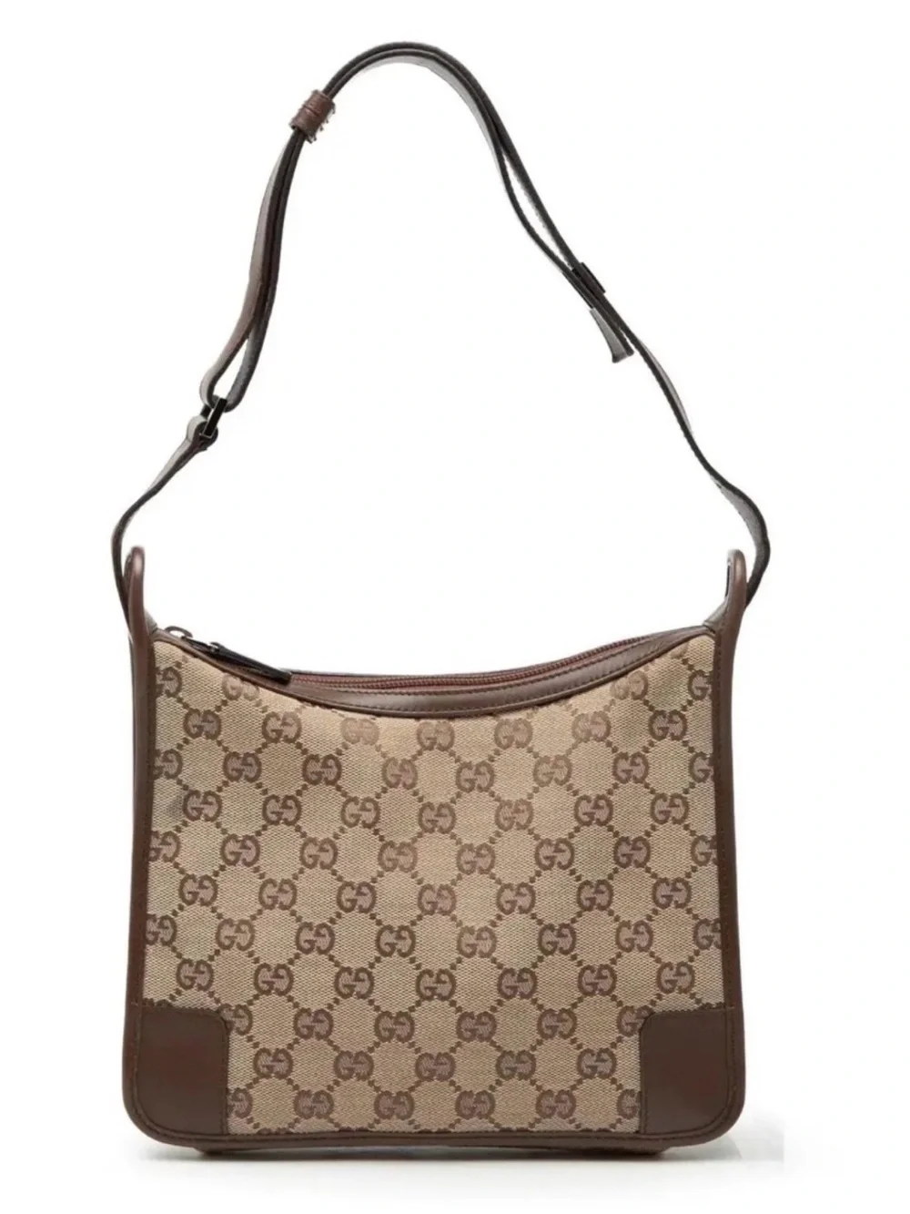 Gucci Tan and Brown GG Monogram Shoulder Bag EUC